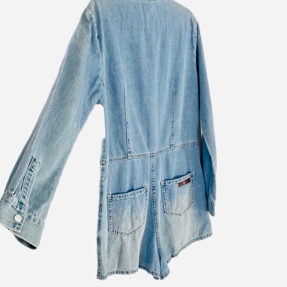 BILLABONG Gigi blue denim Playsuit long sleeve collared - Picture 9 of 13